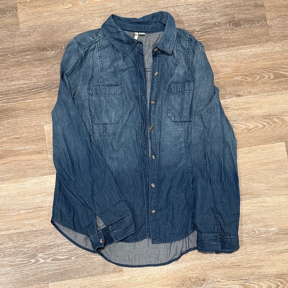 LC Lauren Conrad Dark Blue Denim Shirt Jacket